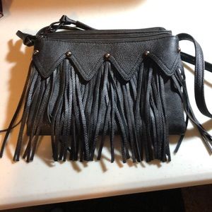 Madden Girl Black Fringe Crossbody Purse